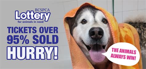 Congratulations to the BC SPCA Lottery .
